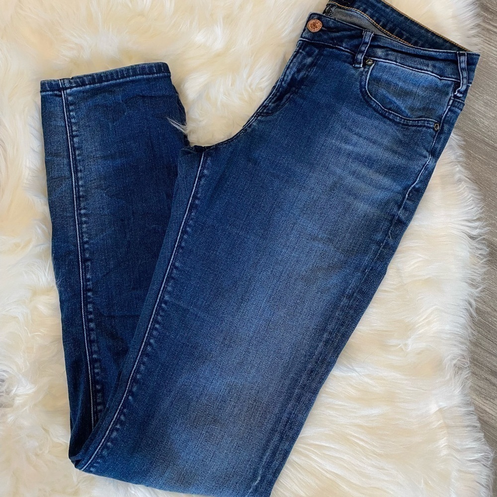 Scotch & Soda Straight Leg Jeans in Dark Blue Wash